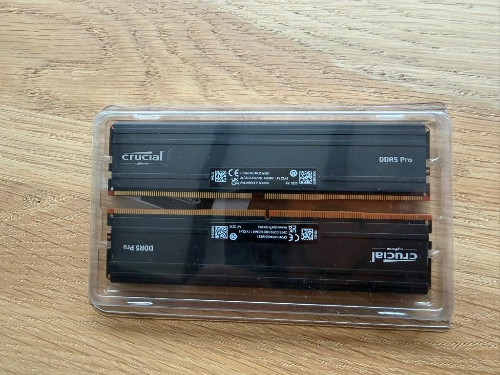 Crucial Pro Ram DDR5 48 GB Kit, Computers en Software, RAM geheugen, Zo goed als nieuw, Desktop, 32 GB, DDR5, Ophalen