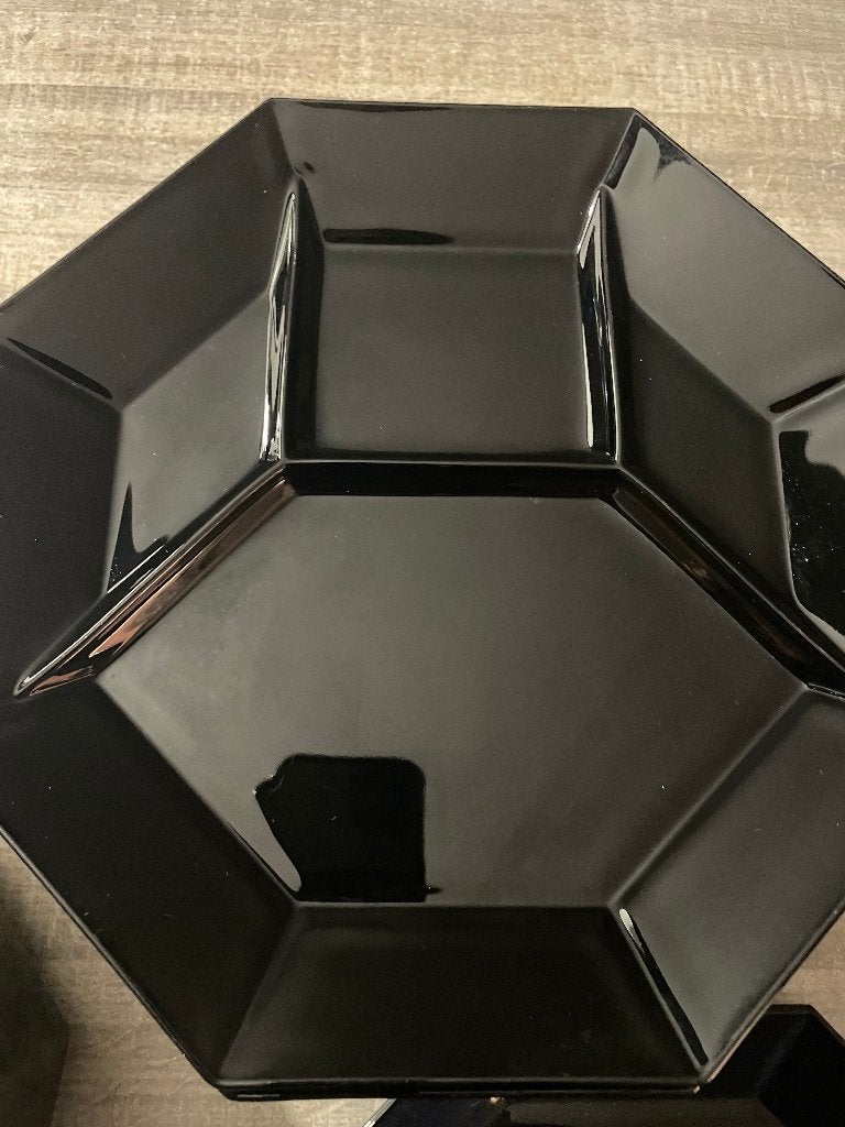 12 assiettes à fondue + saladier + plat modèle Octime, Enlèvement, Utilisé, Service complet