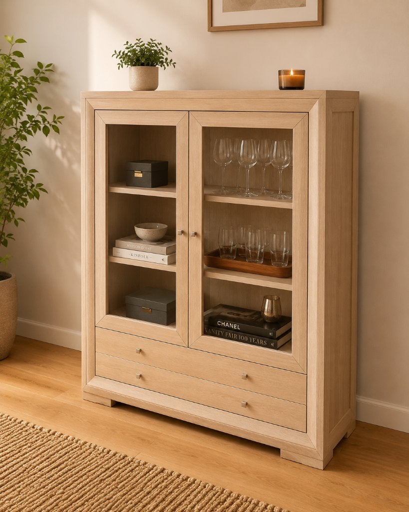 Vitrine, Avec tiroir(s), 25 à 50 cm, Élégant et robuste, Comme neuf
