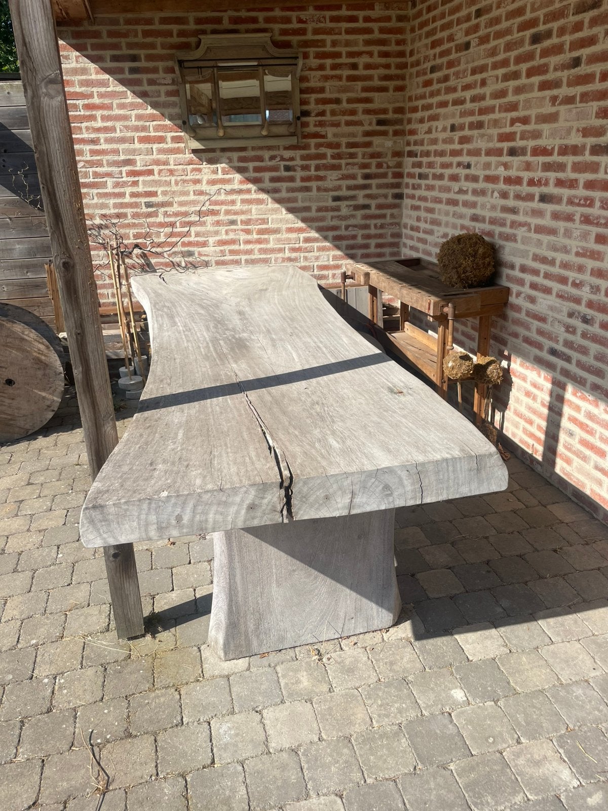 VOOR DE LIEFHEBBER MOOIE ROBUUSTE TUINTAFEL, Tuin en Terras, Ophalen, Gebruikt, Rechthoekig, Hout