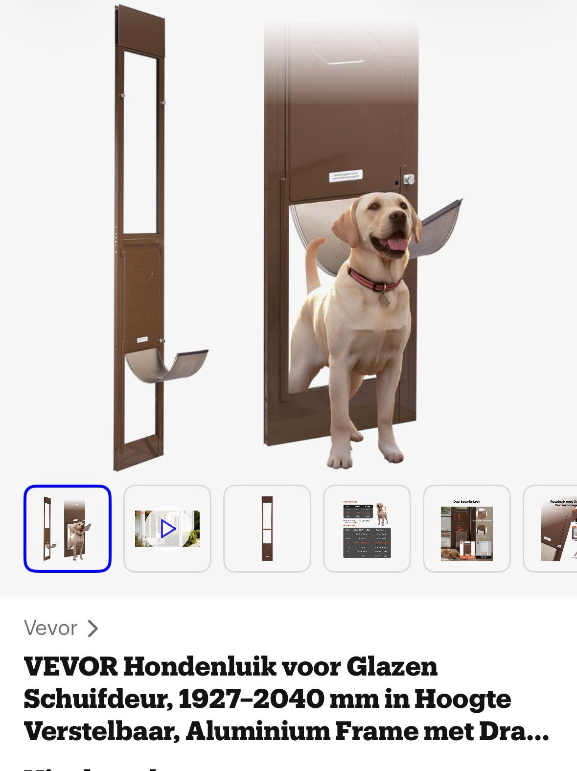 Hondenluik voor schuifdeur, Dieren en Toebehoren, Ophalen, Nieuw
