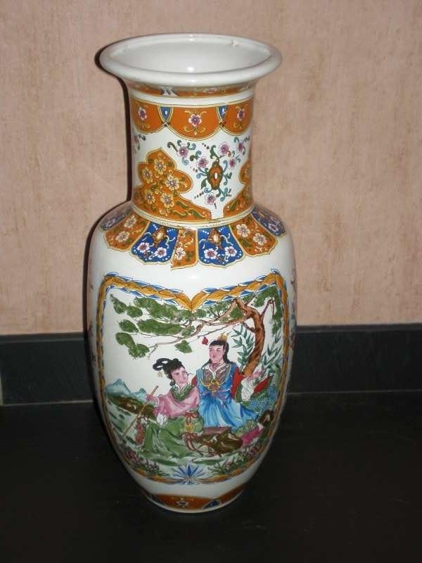 Grote chinese vaas + kleine vaas of kruik, Enlèvement ou Envoi, Comme neuf, Moins de 50 cm