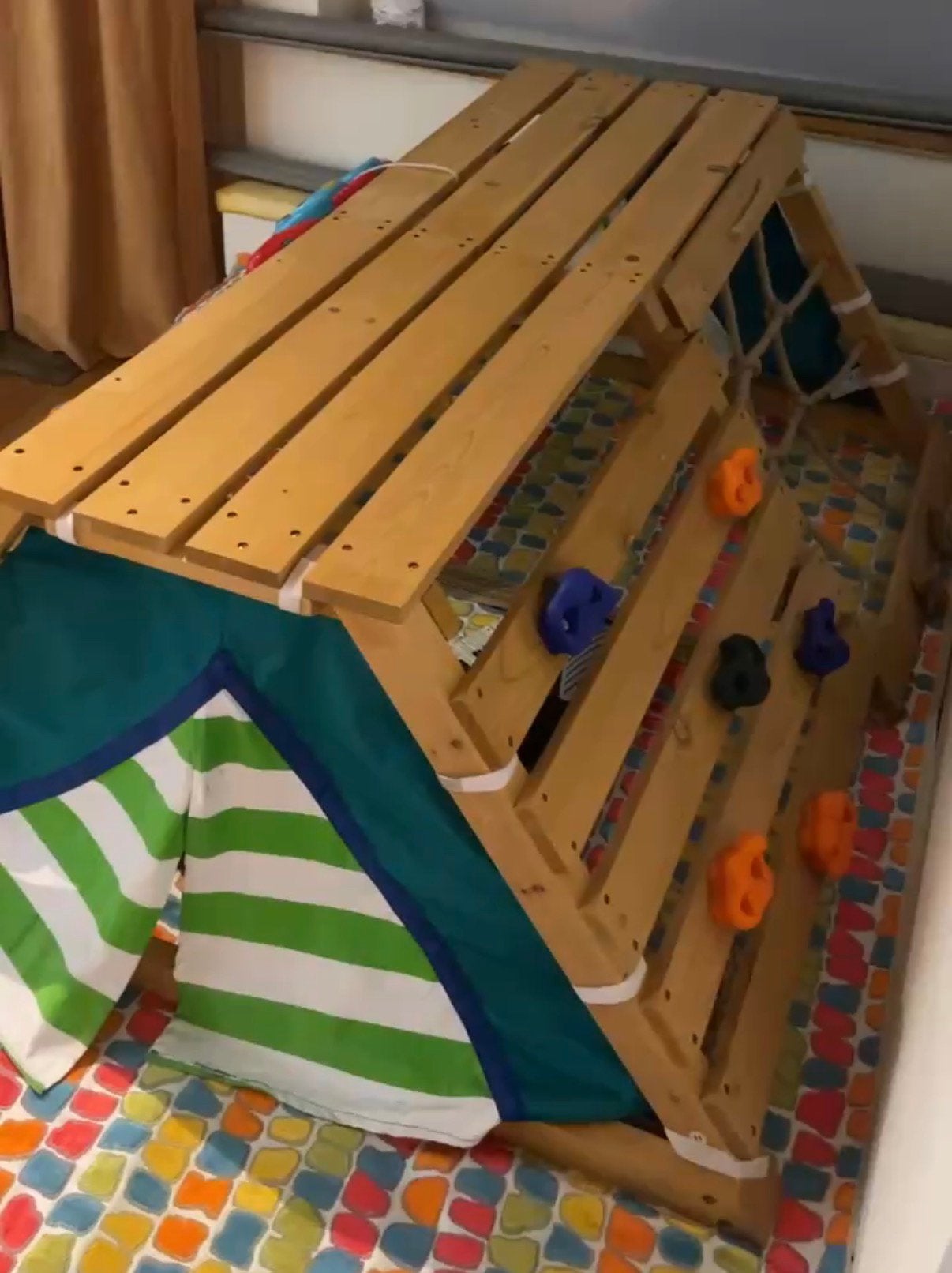 Appareil d'escalade avec toboggan à partir de 2 ans, Enlèvement, Comme neuf, Bois