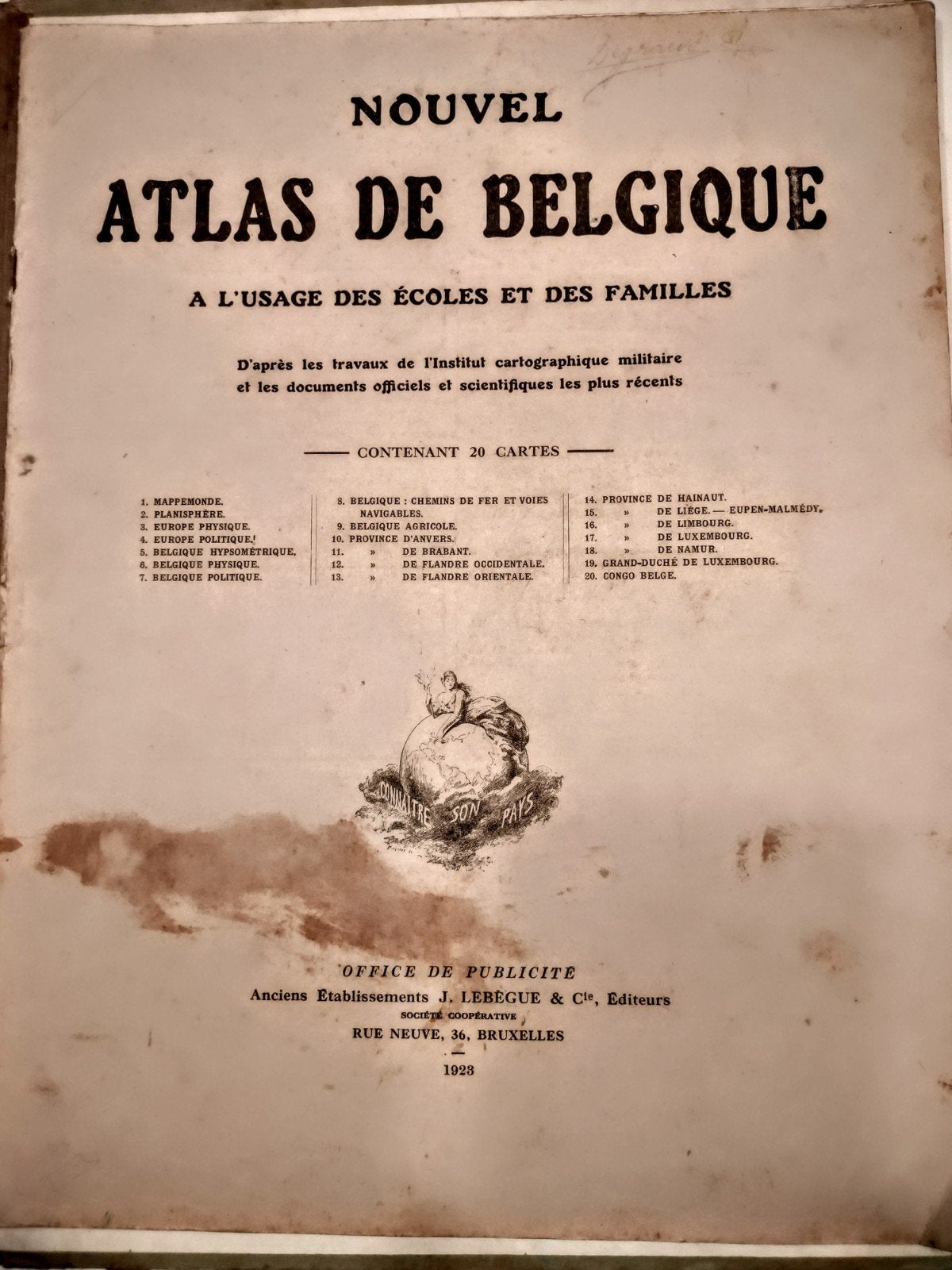 vintage atlas, Boeken, Atlassen en Landkaarten, Ophalen of Verzenden, België