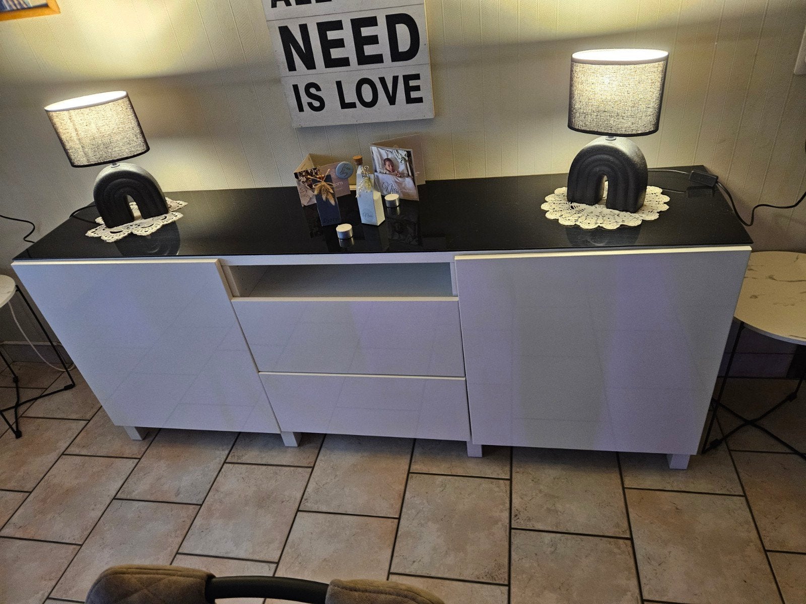 degelijke mooie eetkamer met glazen tafel koopje, Ophalen