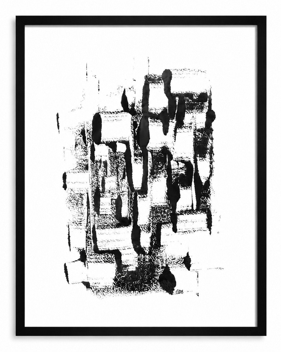 Schilderij „Urban Block” op ingelijst korrelpapier 21×29,7 c, Antiek en Kunst, Ophalen, Acrylverf