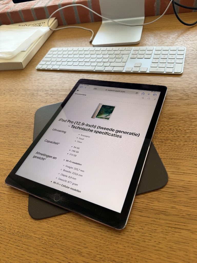 iPad Pro 12,9” (2de generatie) – WiFi + Cellular – 256GB, Informatique & Logiciels, Apple Macbooks, Autres modèles, 256 GB, Enlèvement