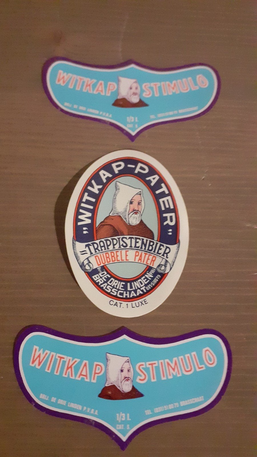 3 bier etiketten ongebruikt van witkap pater trapistenbier, Ophalen of Verzenden