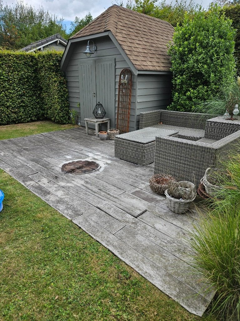gratis houten terras, Tuin en Terras, Ophalen, Gebruikt, Planken, Hardhout