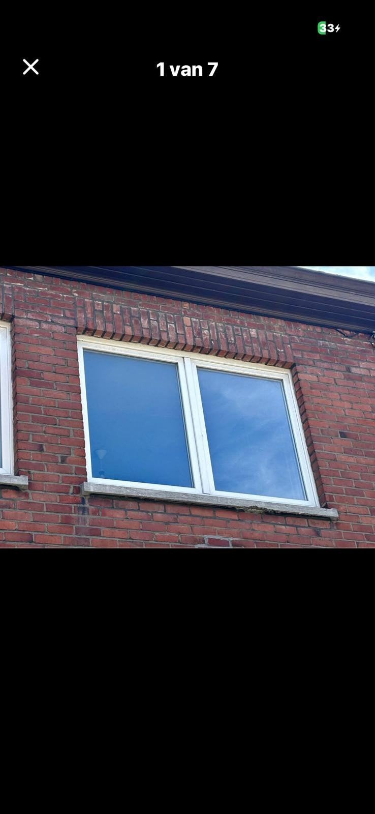 dubbel raam in PVC wit.goede staat dubbel glas, Ophalen, Wit