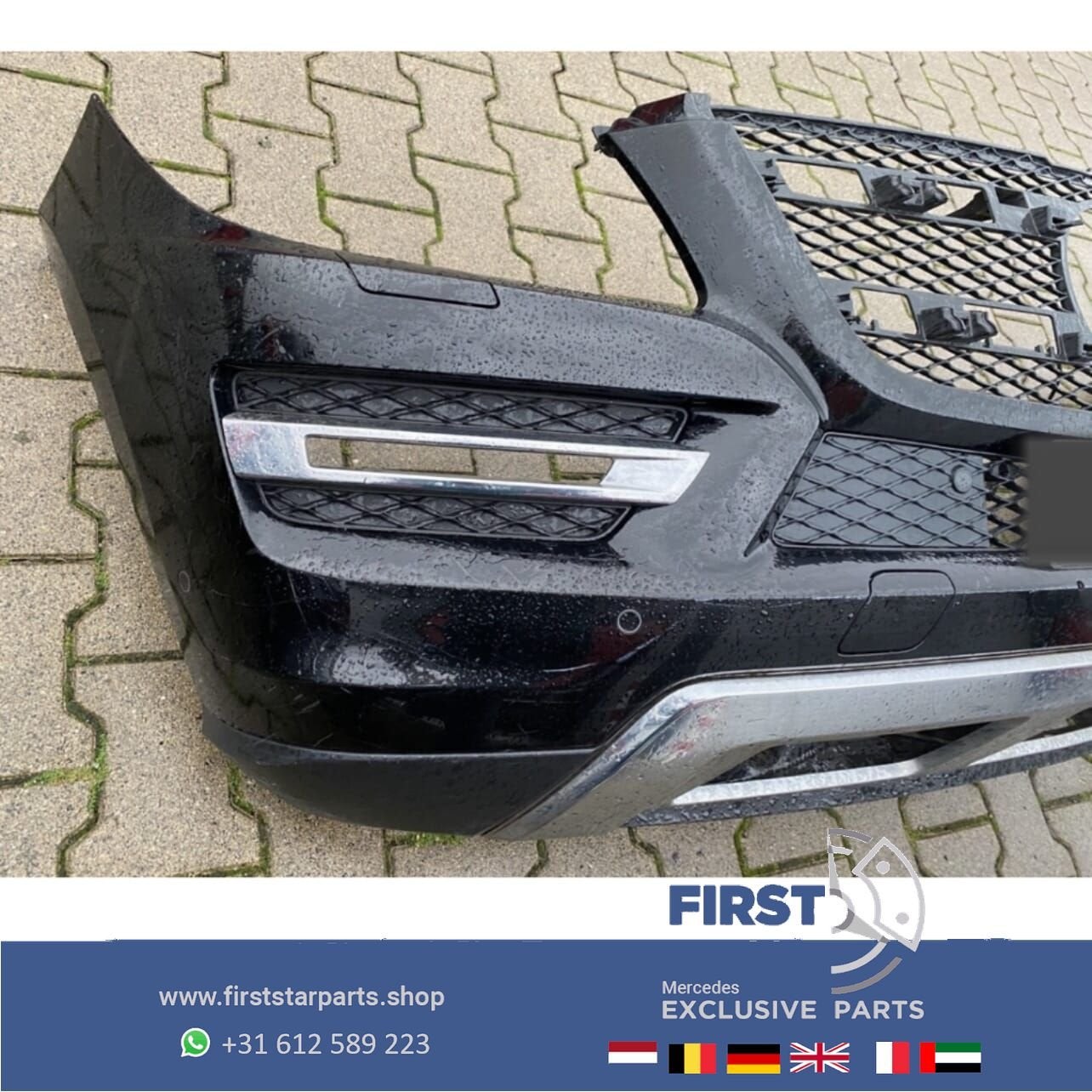 X166 GL BUMPER A1668853125 (W166) VOORBUMPER COMPLEET ZWART, Utilisé, -, Avant, -