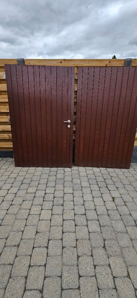 Houten (garage) poort, Tuin en Terras, Ophalen, Gebruikt, 150 tot 200 cm, Draaipoort