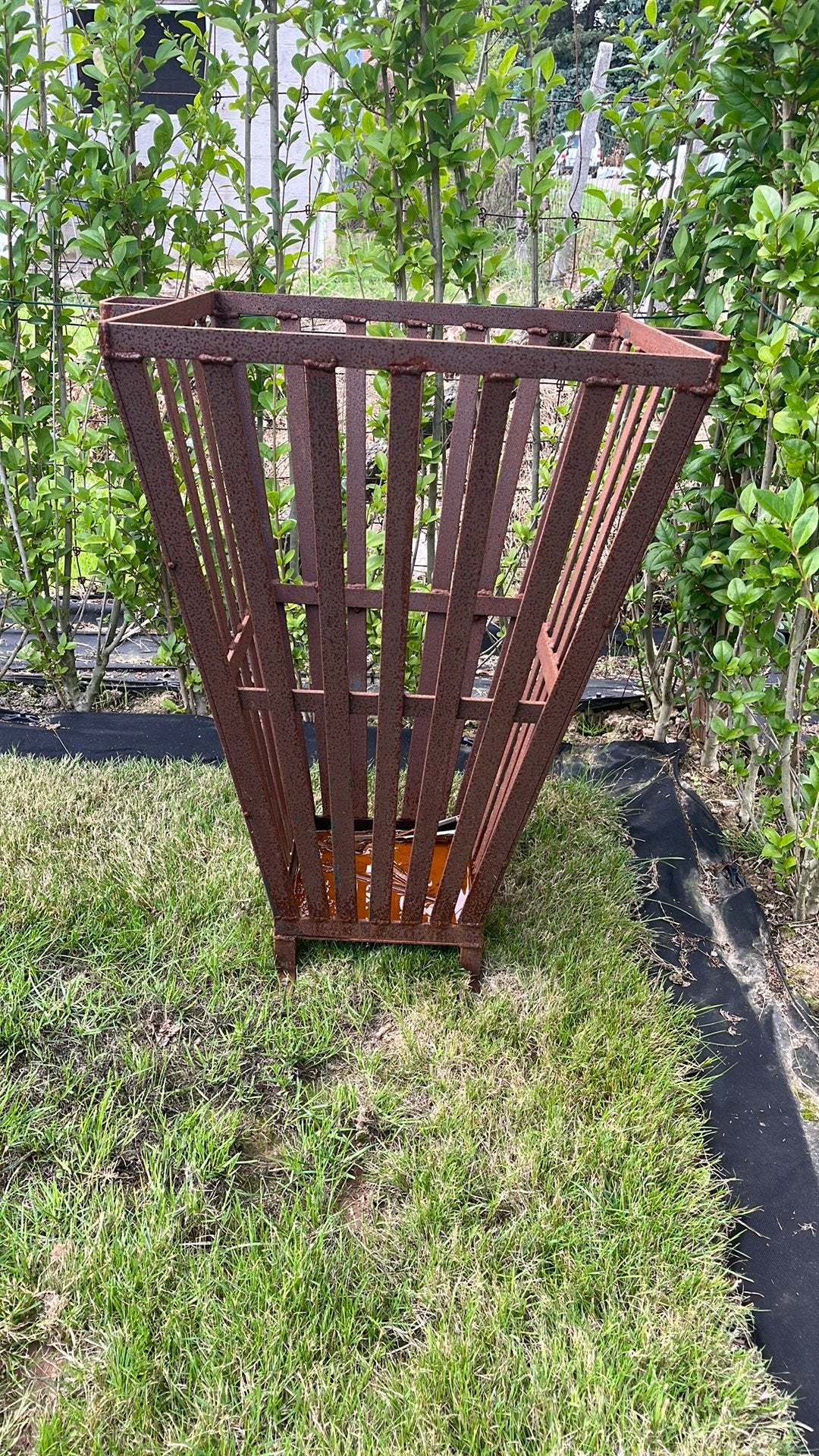 Grote ijzeren vuurkorf, Jardin & Terrasse, Paniers de feu, Enlèvement, Comme neuf, Foyer