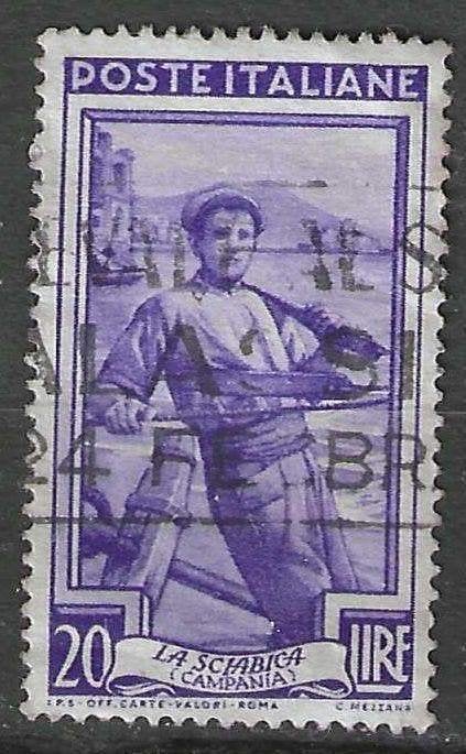 Italie 1950 - Yvert 580 - Italie werkt - Visser - 20 l. (ST), Verzenden, Gestempeld