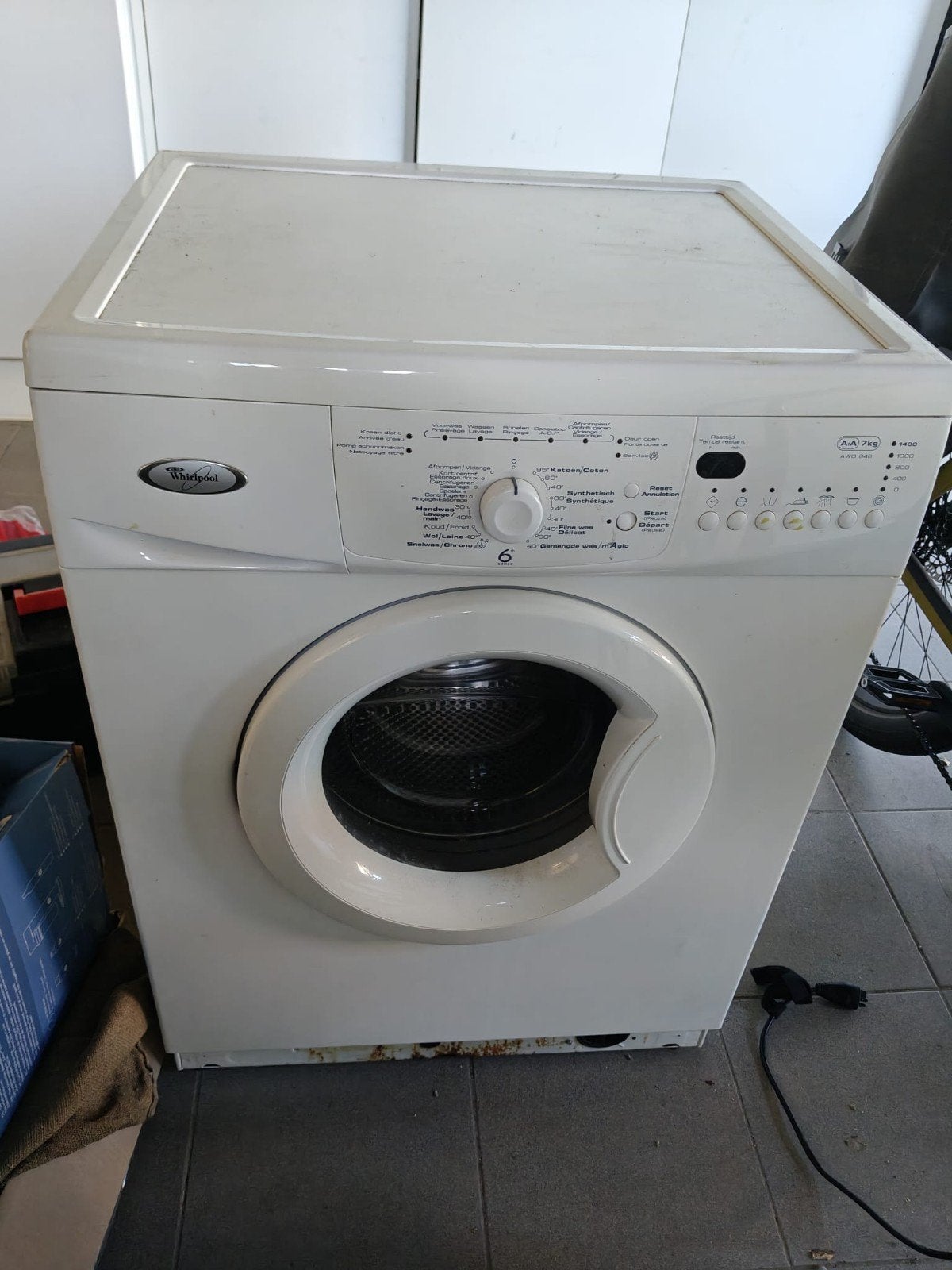 Whirlpool wasmachine, Elektronische apparatuur, 6 tot 8 kg, Ophalen, Gebruikt, Voorlader