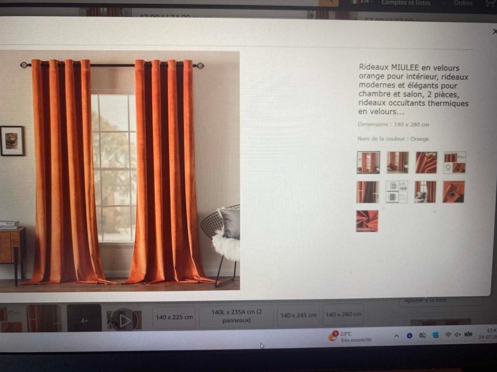 MIULEE oranje fluwelen gordijnen, Huis en Inrichting, Stoffering | Gordijnen en Lamellen, Zo goed als nieuw, Oranje, Fluweel, Ophalen of Verzenden