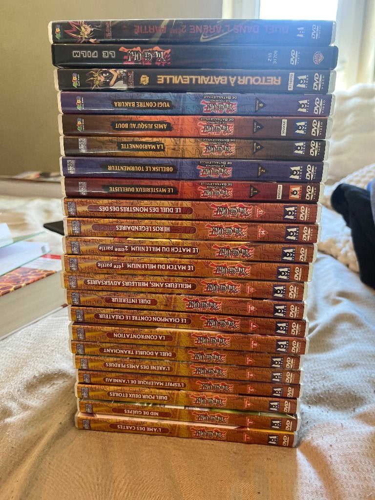 22 DVD Yu-Gi-Oh, Cd's en Dvd's, Ophalen, Frans, Gebruikt, Inclusief DVD
