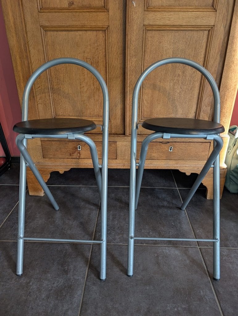 Tabourets de bar, Maison & Meubles, Tabourets de bar, Avec repose-pieds, Synthétique, 2 tabourets, Enlèvement
