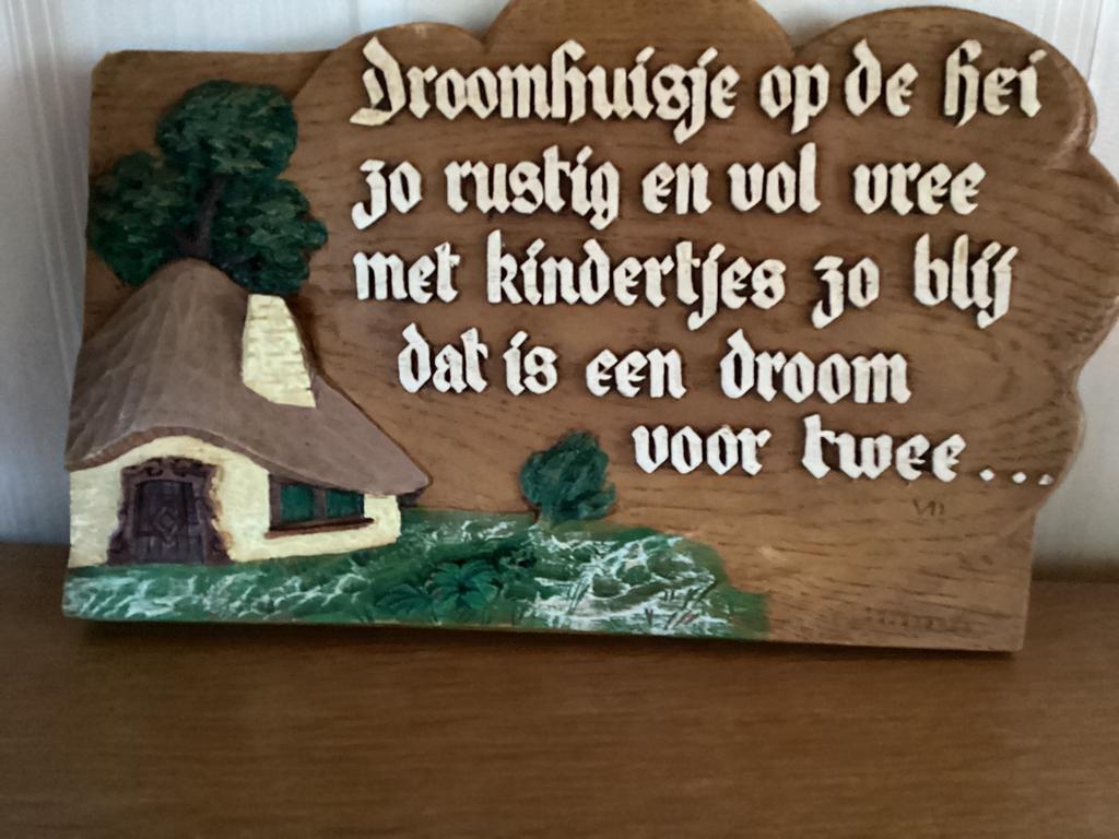 Heel oude spreuk: Droomhuisje,op de Hei zo........., Antiek en Kunst, Ophalen of Verzenden
