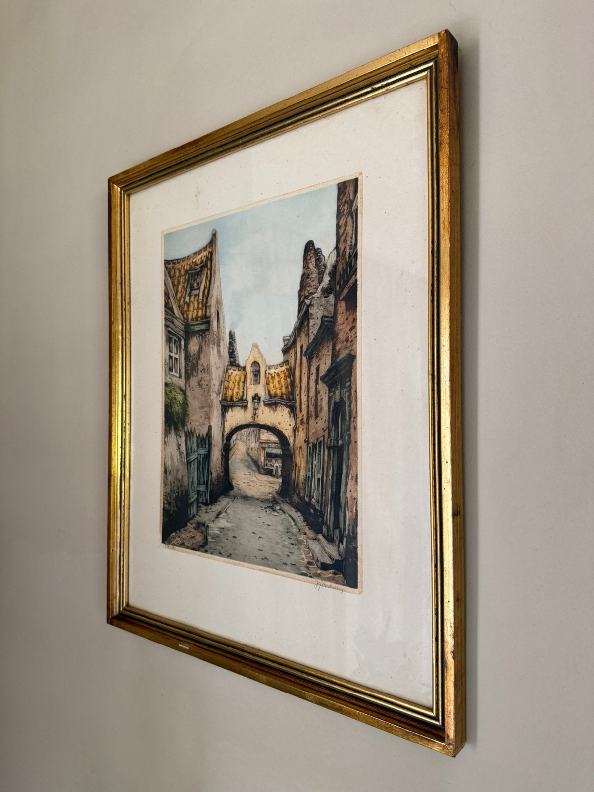 Aquarel van Jef Codrony, Enlèvement, Aquarelle