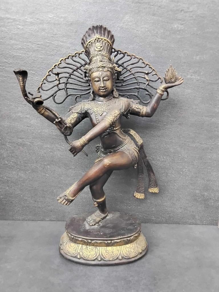 Bronzen beeld van Shiva/India/Azië, Antiek en Kunst, Ophalen