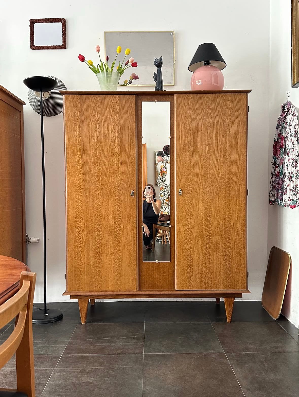 Armoire deux portes plaquée en chêne, Ophalen, Zo goed als nieuw, Eikenhout