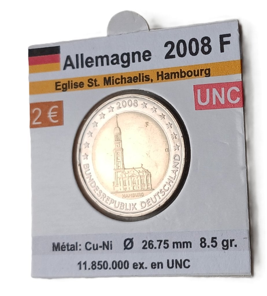 ALLEMAGNE 2 euro année 2008 F. UNC, Timbres & Monnaies, Envoi, Allemagne, 2 euros, Monnaie en vrac