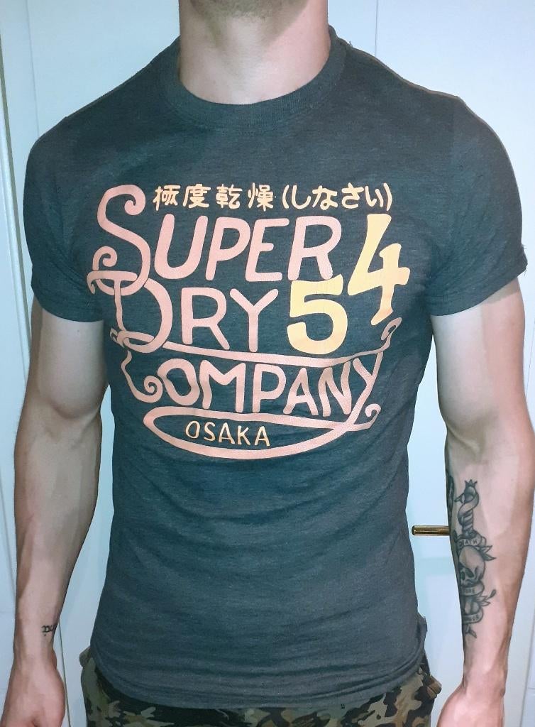 Heren t-shirt grijs vintage Superdry M, Enlèvement ou Envoi, Neuf, Taille 48/50 (M), Gris