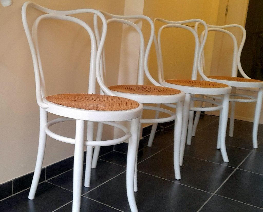 4 chaises Thonet Nr 18 authentique -cachet Thonet- cannage, Antiquités & Art, Enlèvement