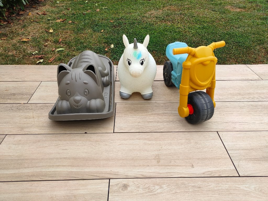 Moto enfant, balancelle chat, saute ballon Licorne, Enlèvement, Utilisé, Vélo d'équilibre
