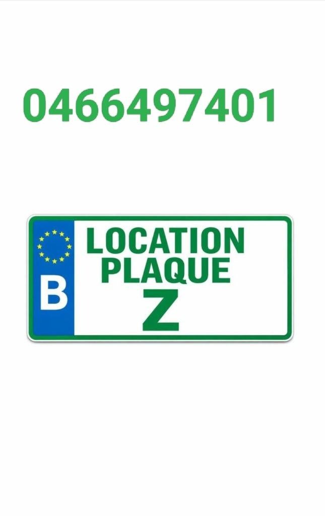 Contrôle technique, location plaque Z