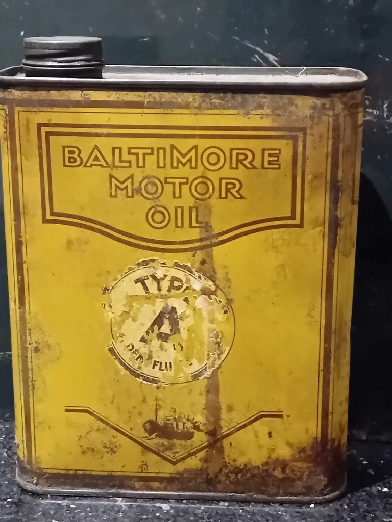 Vintage olieblik Baltimore Motor Oil, Verzamelen, Ophalen of Verzenden, Gebruikt