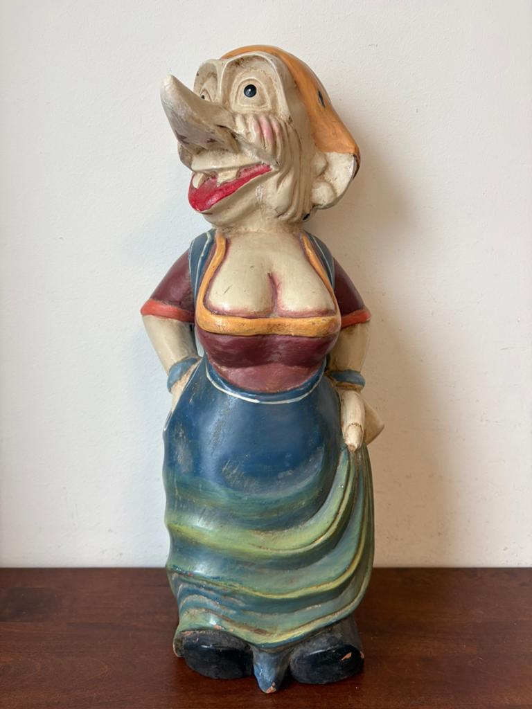 Statue en bois d'une femme norvégienne Troll Vice, Enlèvement ou Envoi, Utilisé, Fantasy