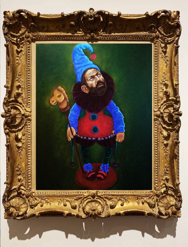 "Premier te koop..." Schilderij, Verzenden, Olieverf, Handgeschilderd, Portret