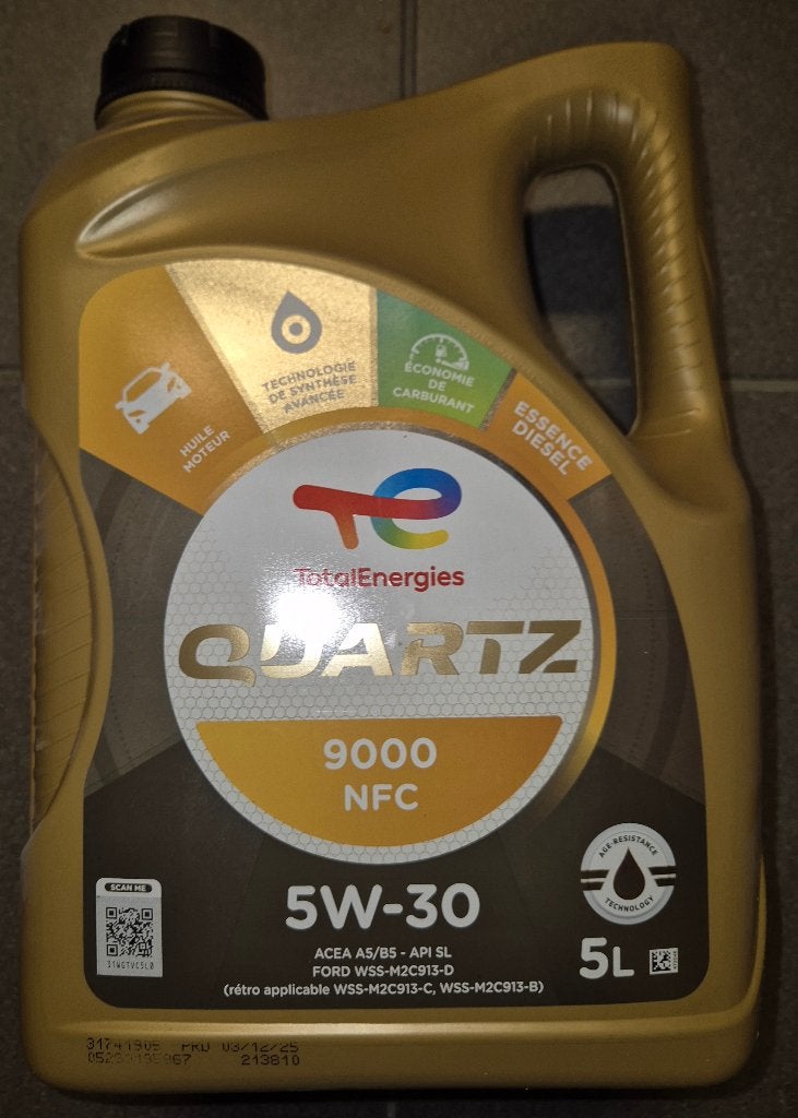 Huile moteur Total Quartz 9000 NFC 5W-30, 5 L, non ouverte, Enlèvement
