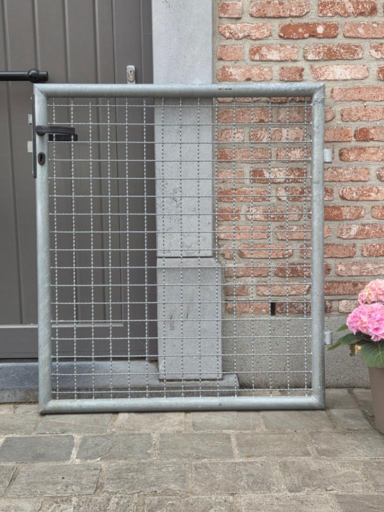Gegalvaniseerde stalen (tuin)poort H=100cm L=88cm, Tuin en Terras, Ophalen, Met poort, Gebruikt, Gaashekwerk