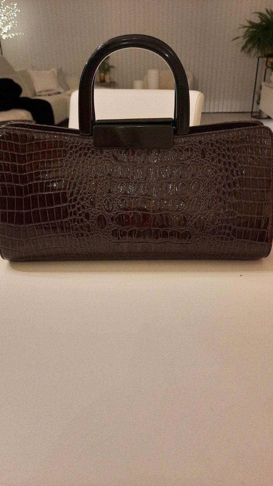 NIEUWE HANDTAS BRUIN MET ZWARTE HANDGREEP, Handtassen en Accessoires, Ophalen of Verzenden, Bruin, Handtas