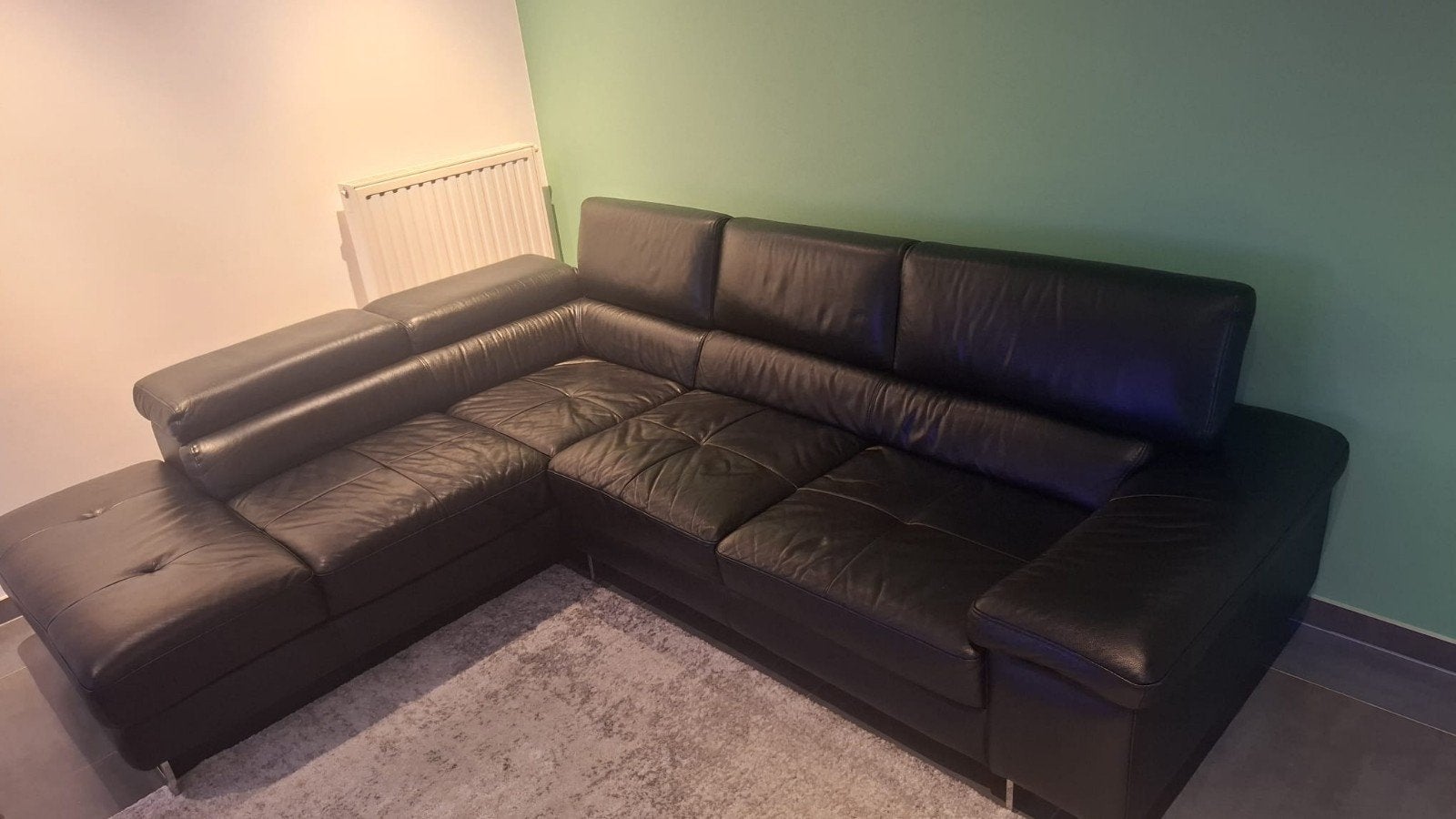 Lederen Hoekzetel Natuzzi, Huis en Inrichting, Ophalen, Gebruikt, Leer, Modern