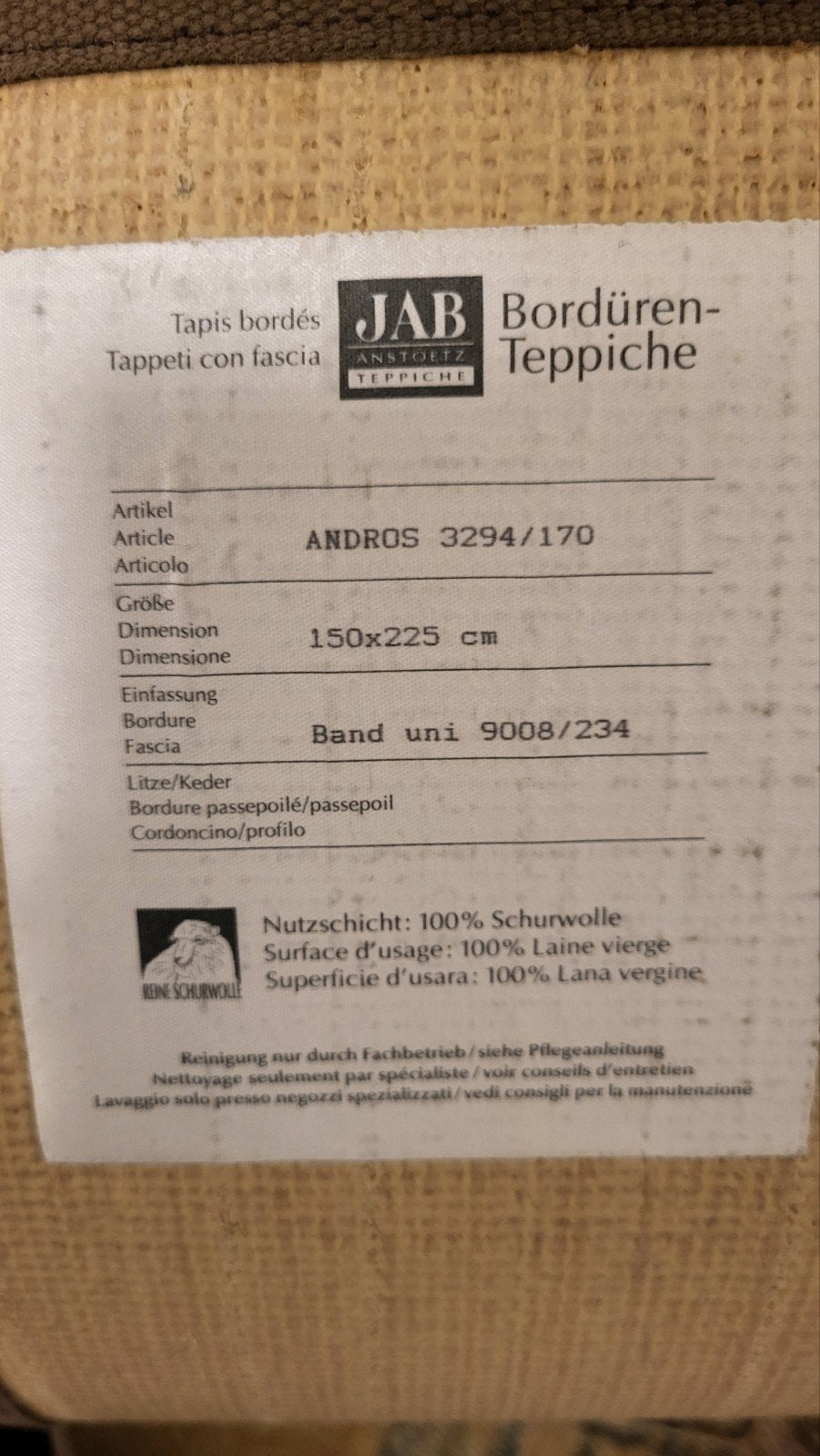 Tapijt beige met bruine rand, Enlèvement, Beige