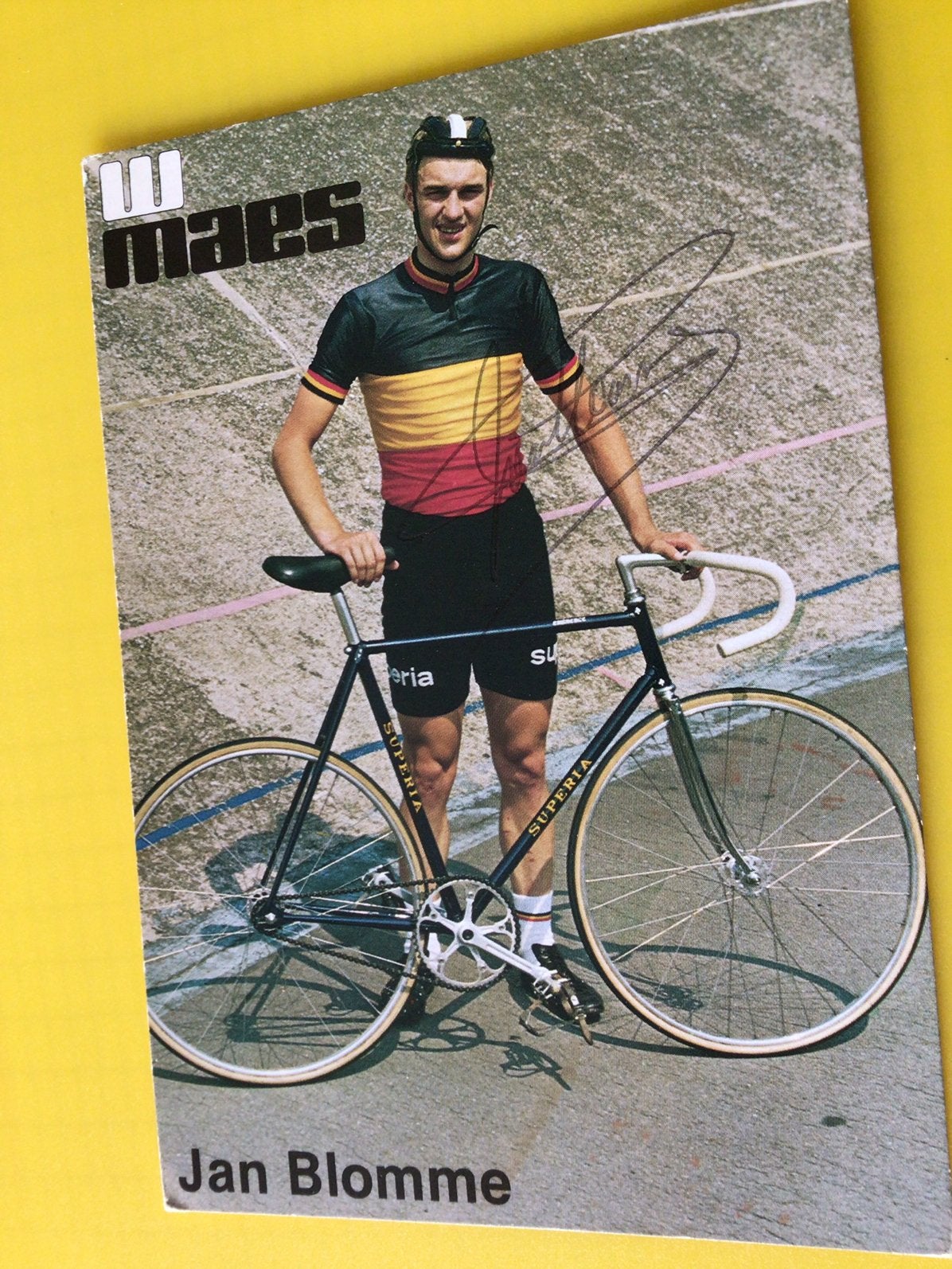 Wielerkaart 1980 team maes jan blomme signe, Envoi