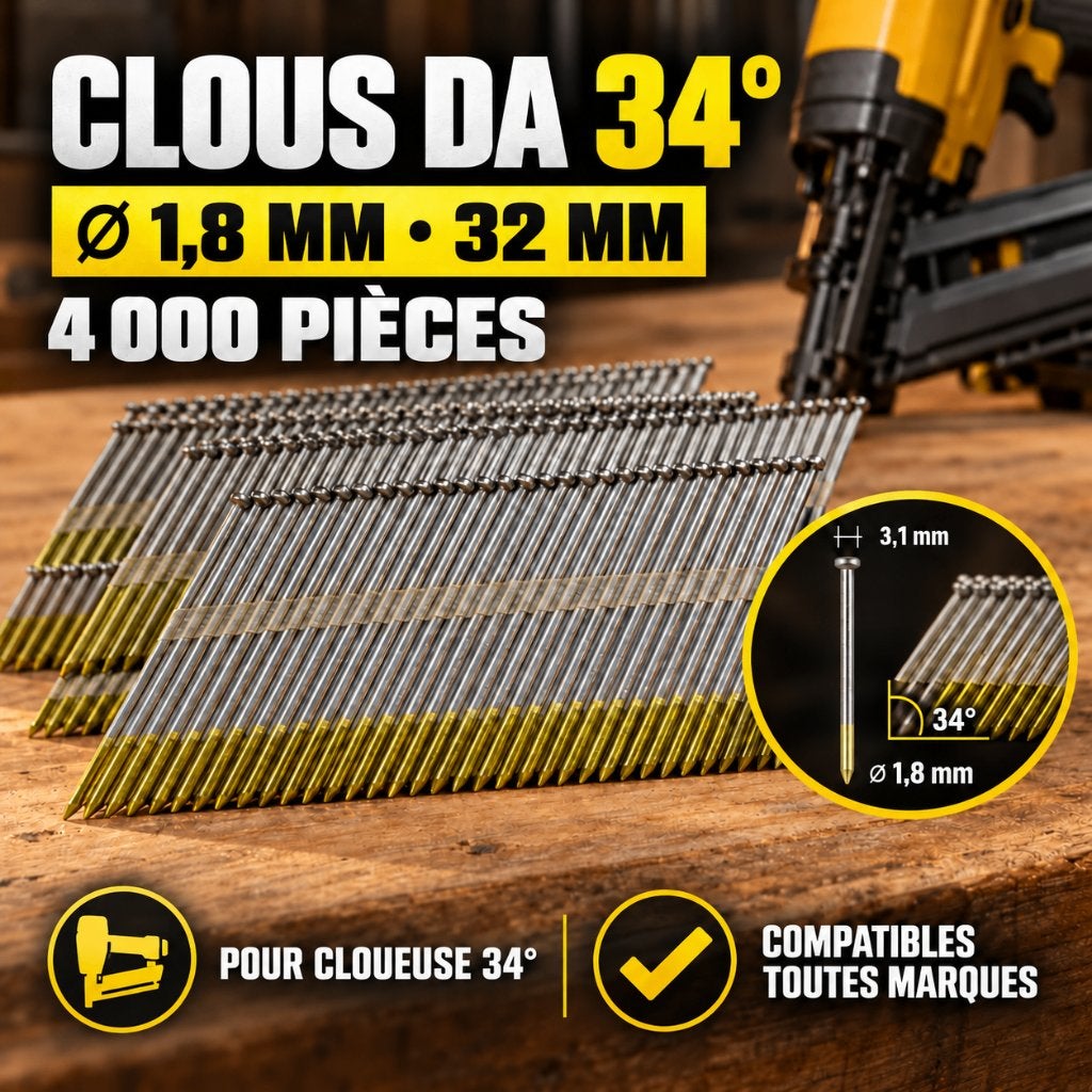 Clou DA 34 1.8mm 32mm, Enlèvement, Neuf