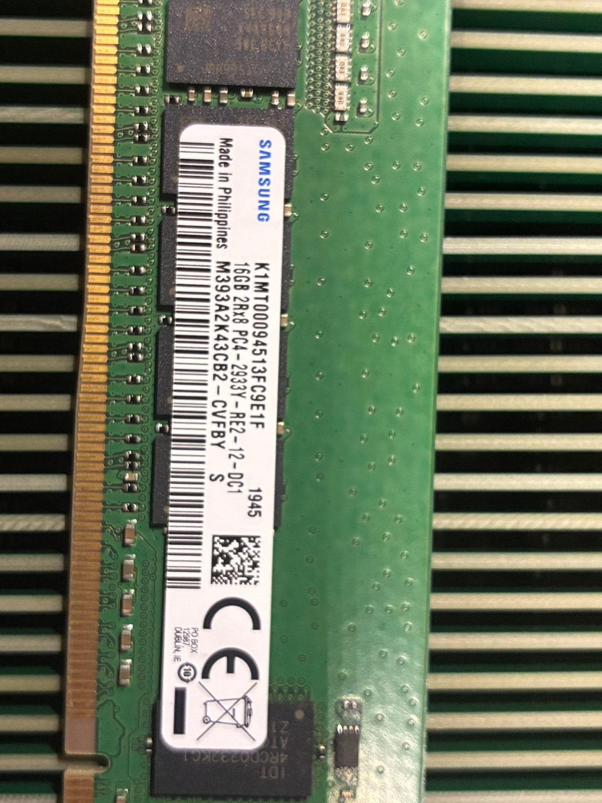Barettes memoire RAM ecc 16g 2933, Computers en Software, RAM geheugen, Ophalen, Zo goed als nieuw, Server