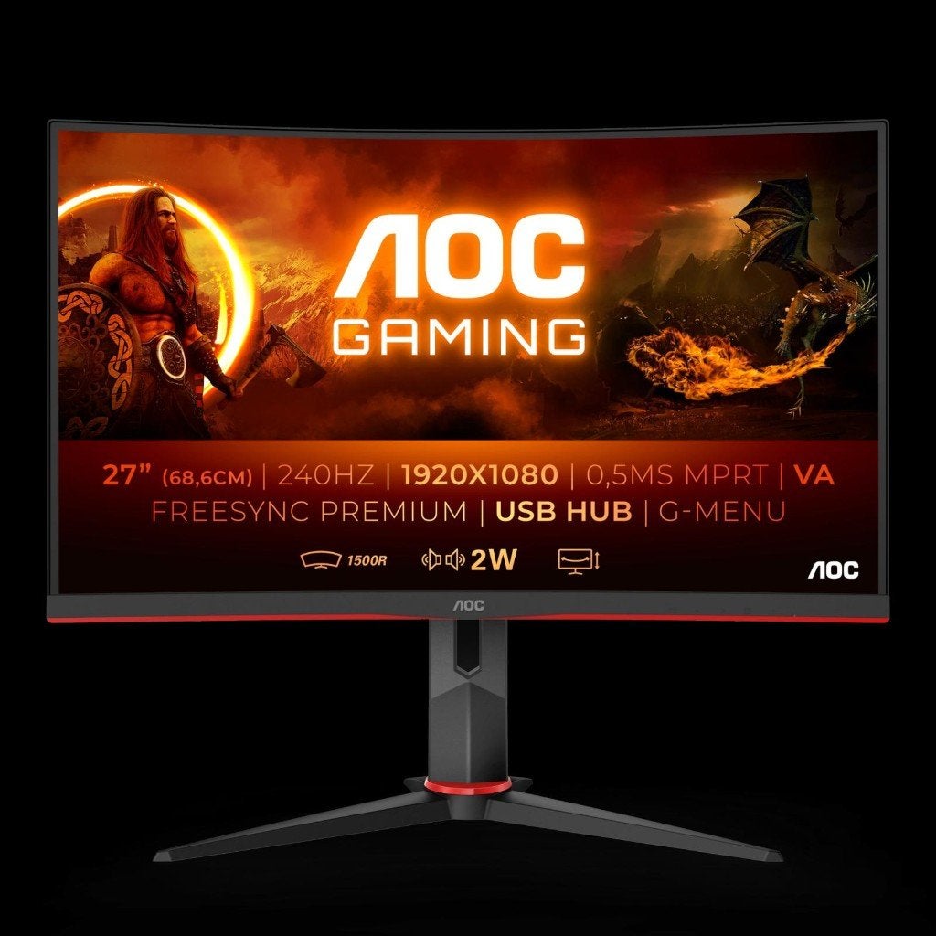AOC C27G2ZU 27" curved 240Hz gaming monitor, Informatique & Logiciels, Gaming, Moins de 1 ms, VA, Comme neuf