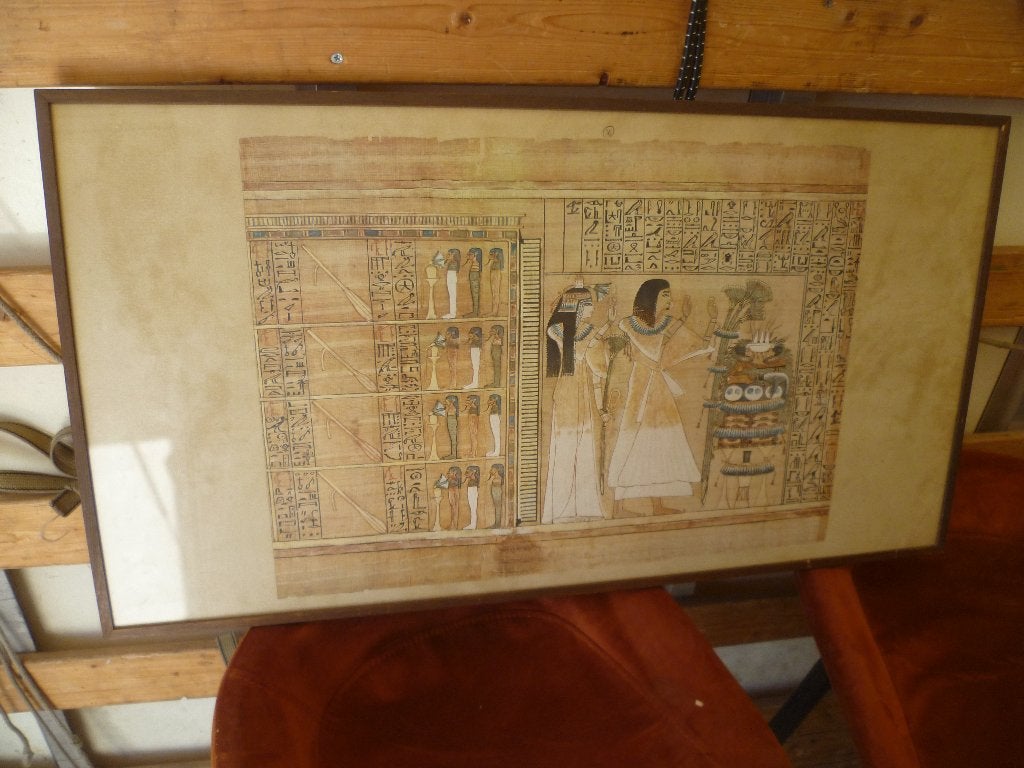 3 GR KADERS MET PAPYRUS AFB. EGYPTISCH, Antiek en Kunst, Ophalen