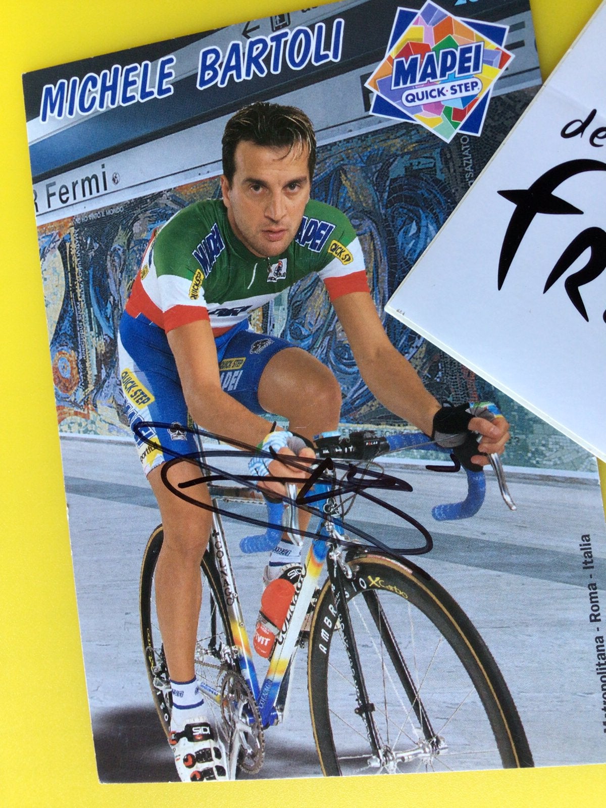 Wielerkaart 2001 team mapei michele bartoli signe, Verzenden, Zo goed als nieuw