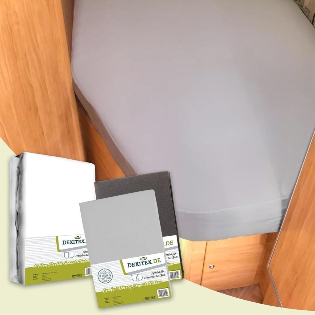 Textielpakket Frans bed - 1 molton met 2 hoeslakens - links