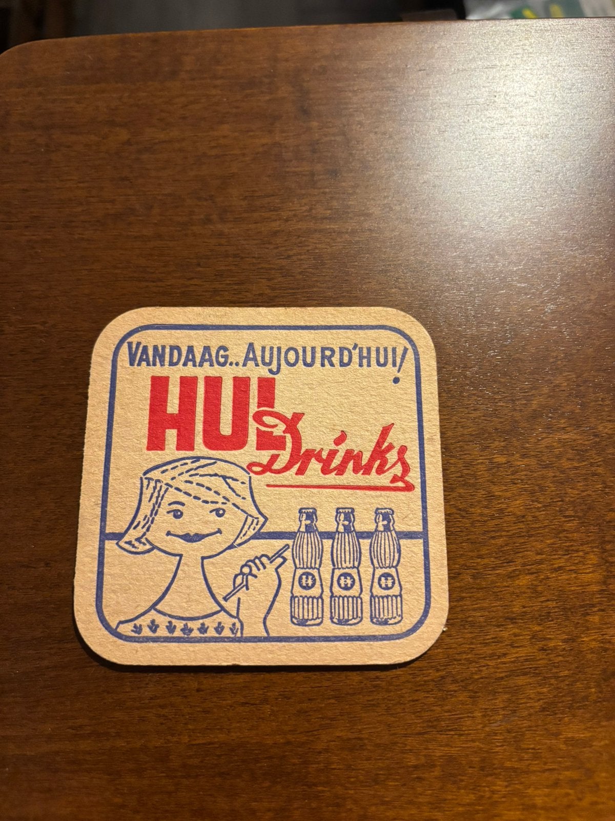 Oud bierkaart bierviltje Hul Drinks Merelbeke, Verzamelen, Ophalen of Verzenden, Zo goed als nieuw, Gebruiksvoorwerp