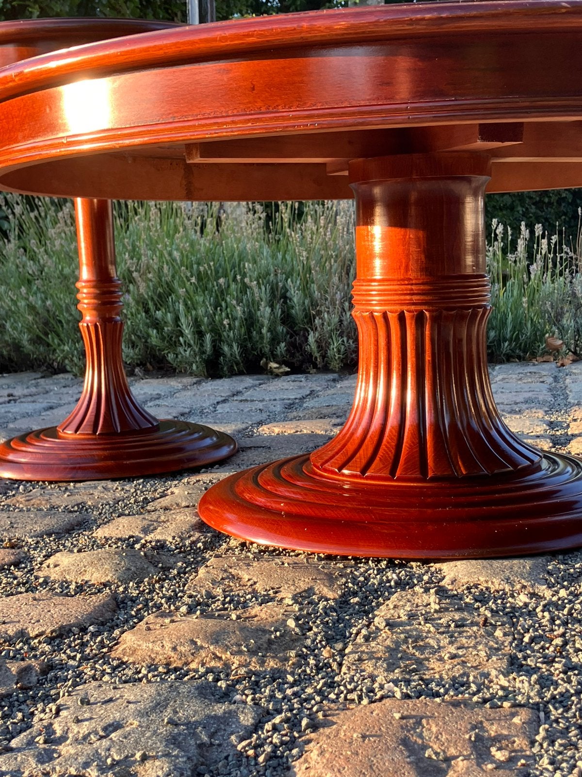 Chique set Empire mahonie salontafel + Wijntafel, Antiek en Kunst, Ophalen