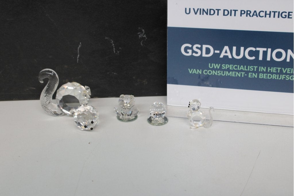 Mix van 4 Swarovski kristallen dierenbeeldjes