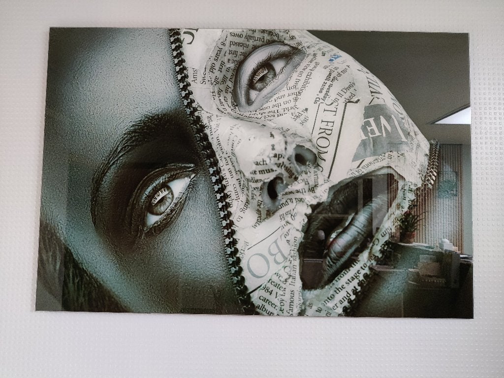 Tableau artistique sous verre, Antiquités & Art, Sous verre, Portrait ou Personnes, Enlèvement, Impression